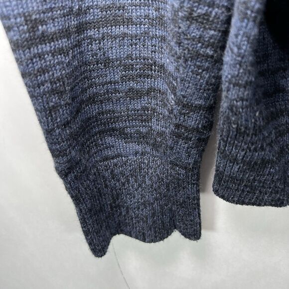 Kenneth Cole Full Zip Cardigan Sweater Mens Large Navy Heathered Chunky Knit - Picture 7 of 13